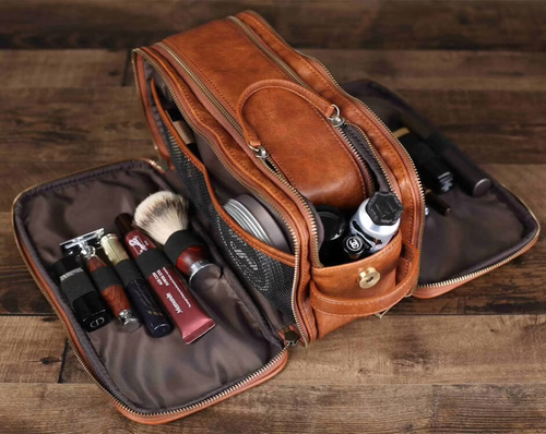 Large Leather Toiletry Bag